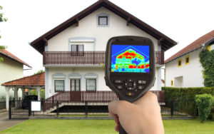 IR camera showing heat levels inside home.